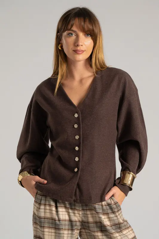 Cardigan Embossed Buttons 