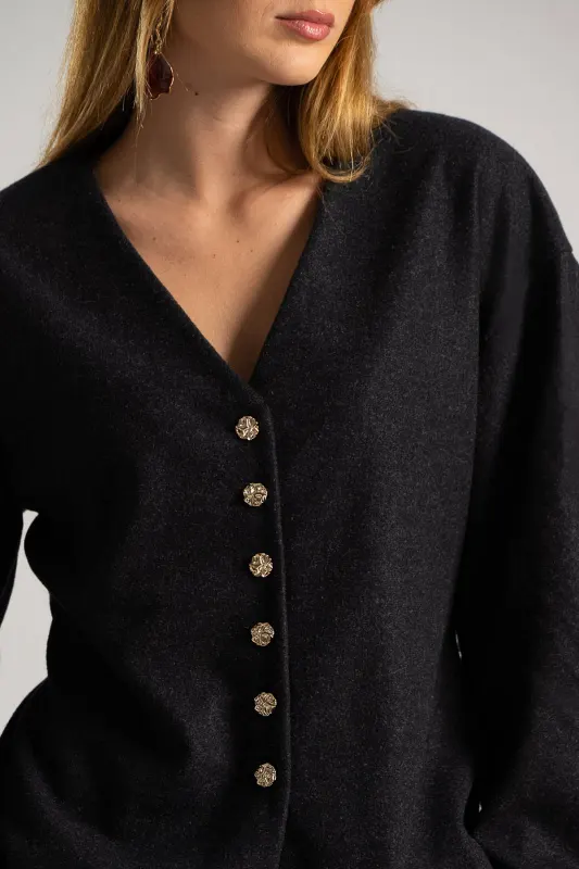 Cardigan Embossed Buttons 