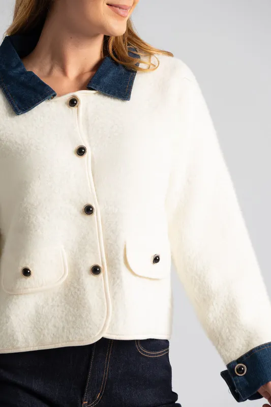 Ζακέτα Fluffy Jean Λεπτομέρειες