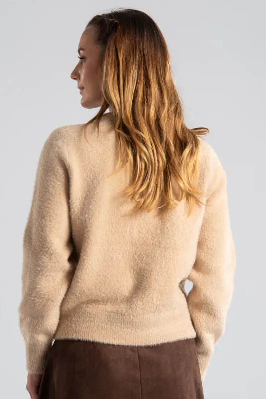 Ζακέτα Fluffy Λεπτομέρεια Πέρλα