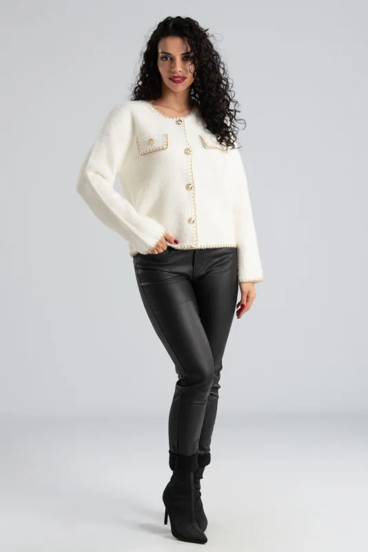 Cardigan Fluffy Metallic Detail