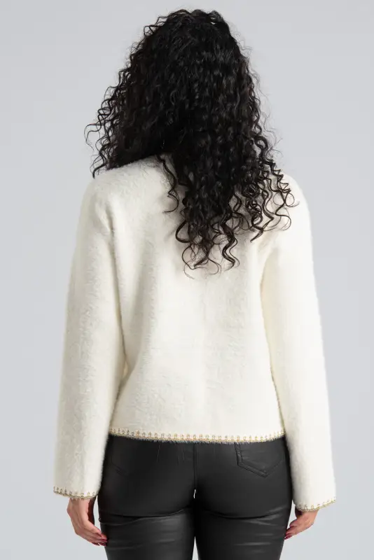 Cardigan Fluffy Metallic Detail