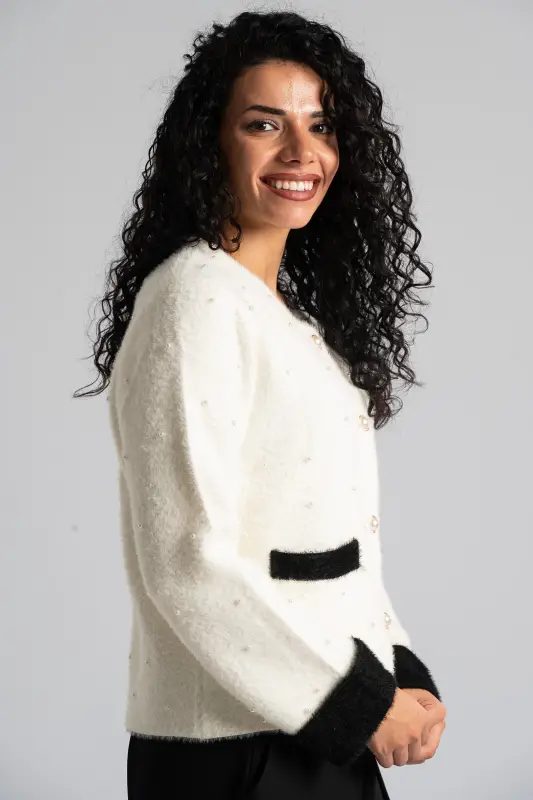 Ζακέτα Fluffy Πέρλες