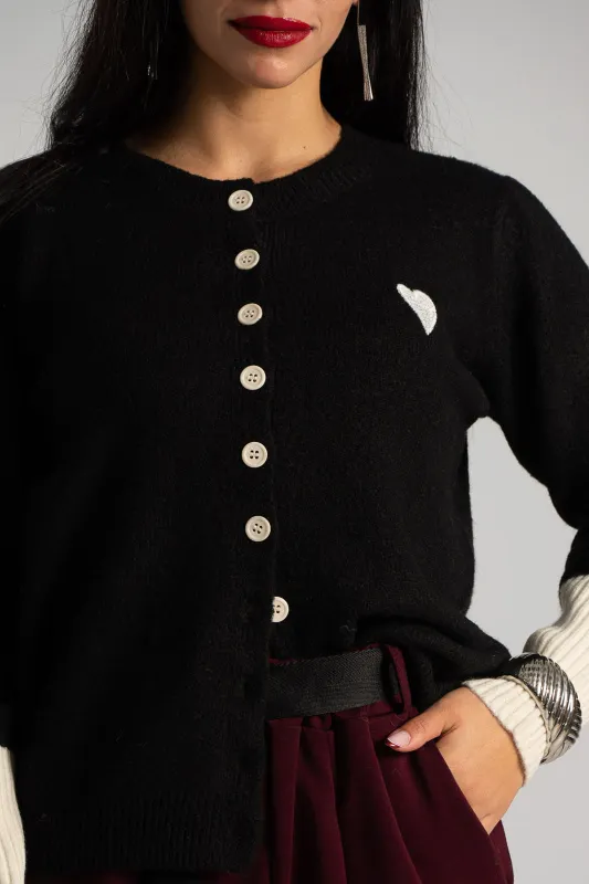 Heart Rib Cardigan Details 