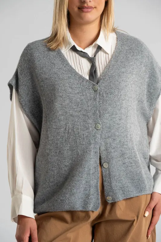 Cardigan Short Sleeves Solid Color
