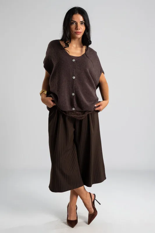 Cardigan Short Sleeves Solid Color
