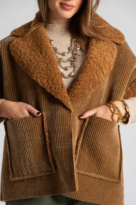 Cardigan Corduroy Teddy Lining