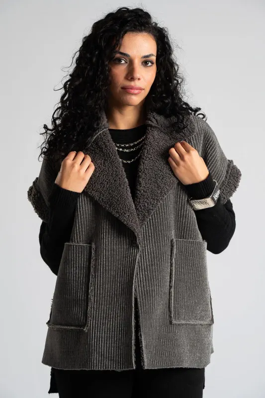 Cardigan Corduroy Teddy Lining