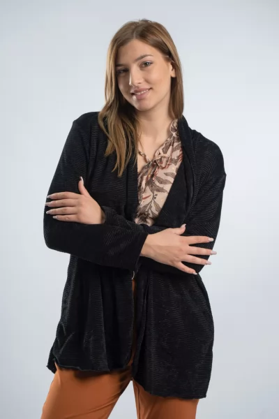 Ζακέτα Κοτλέ Velvet Μαύρη