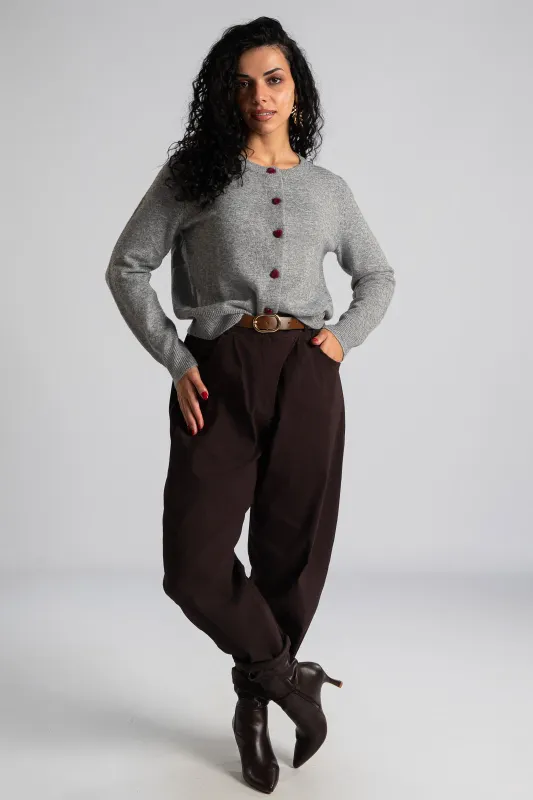 Cardigan Velvet Hearts Button 