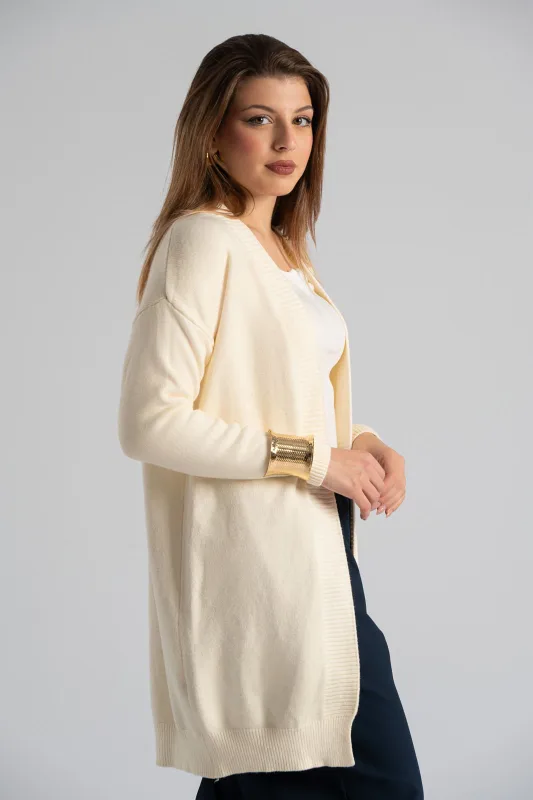 Ζακέτα Μακριά Μανίκια Rib