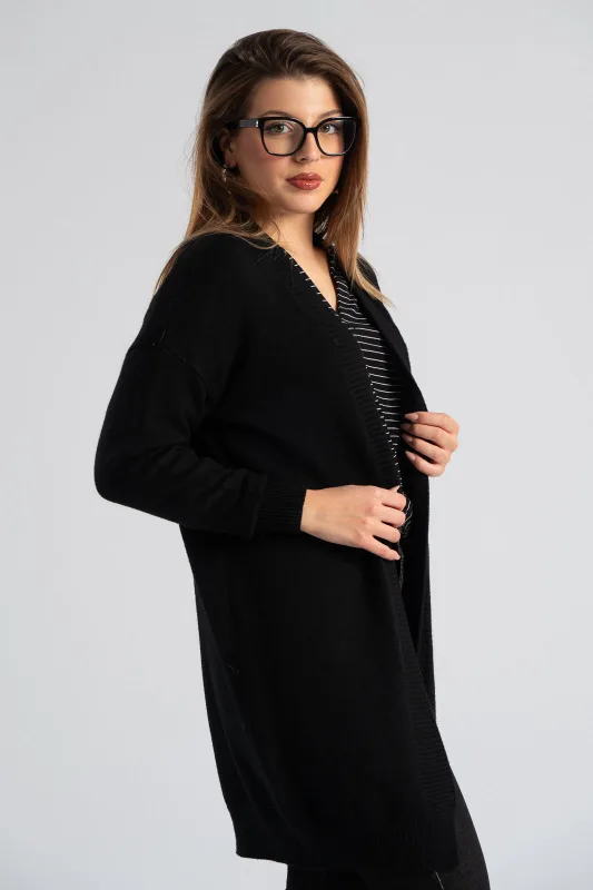 Cardigan Long Sleeve Rib 