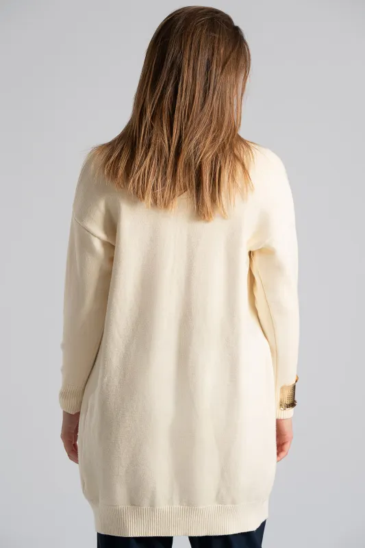 Ζακέτα Μακριά Μανίκια Rib