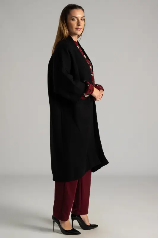 Ζακέτα Μακριά Rib Λεπτομέρειες