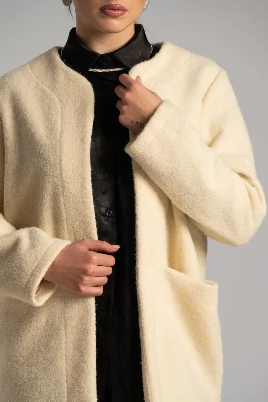 Ζακέτα Mao Χνουδωτή