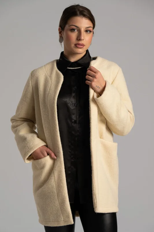 Ζακέτα Mao Χνουδωτή