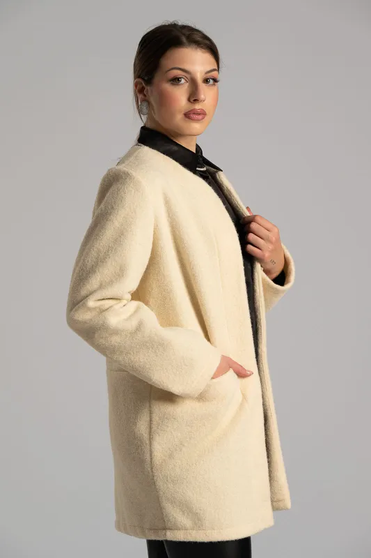 Ζακέτα Mao Χνουδωτή