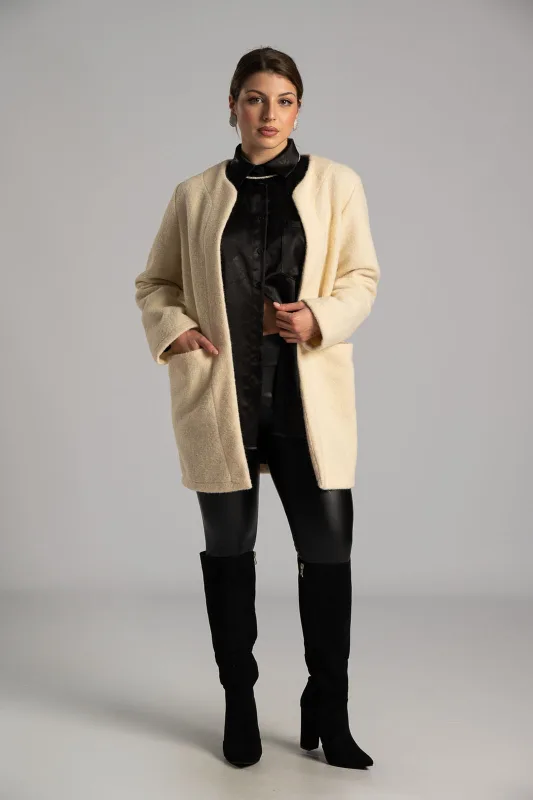 Ζακέτα Mao Χνουδωτή