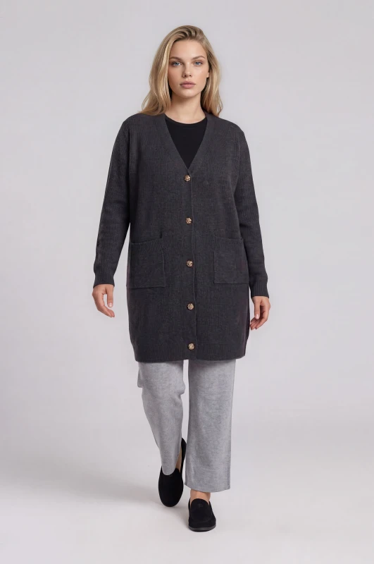 Cardigan with Unique Buttons
