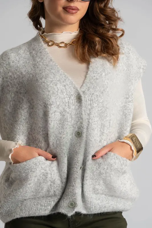 Cardigan Melange Short Sleeve 