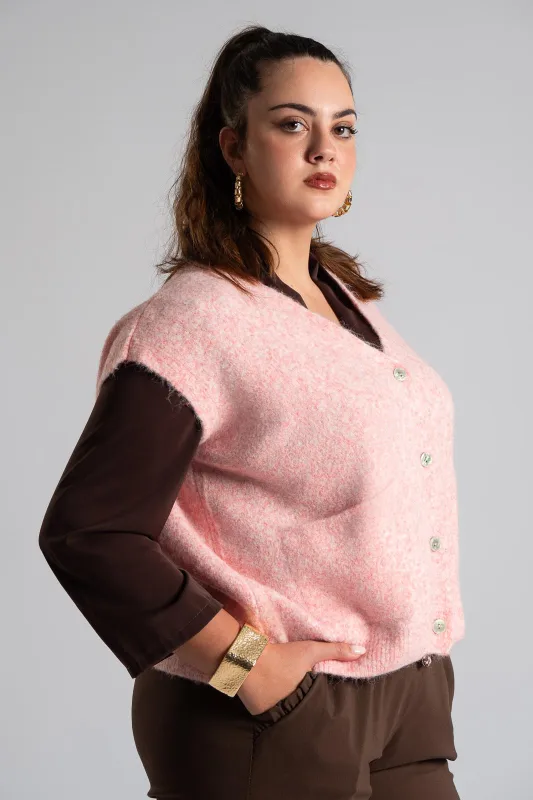 Cardigan Melange Short Sleeve 