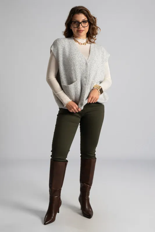 Cardigan Melange Short Sleeve 