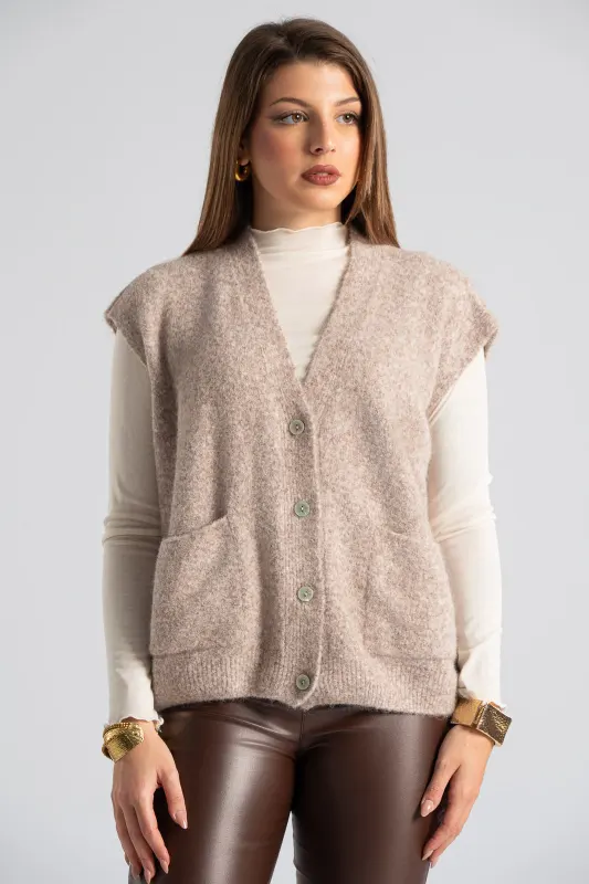 Cardigan Melange Short Sleeve 