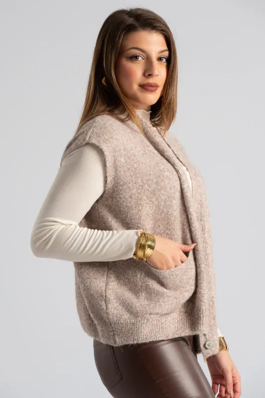 Cardigan Melange Short Sleeve 