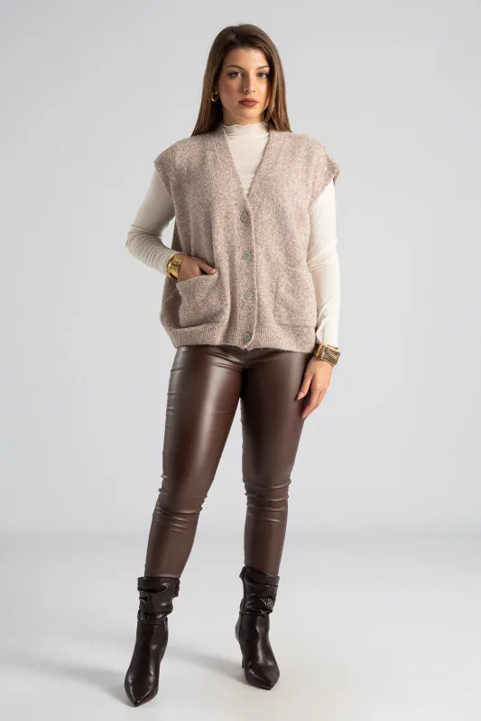 Cardigan Melange Short Sleeve 