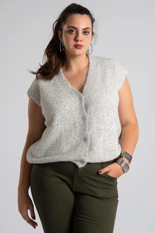 Cardigan Melange Short Sleeve 