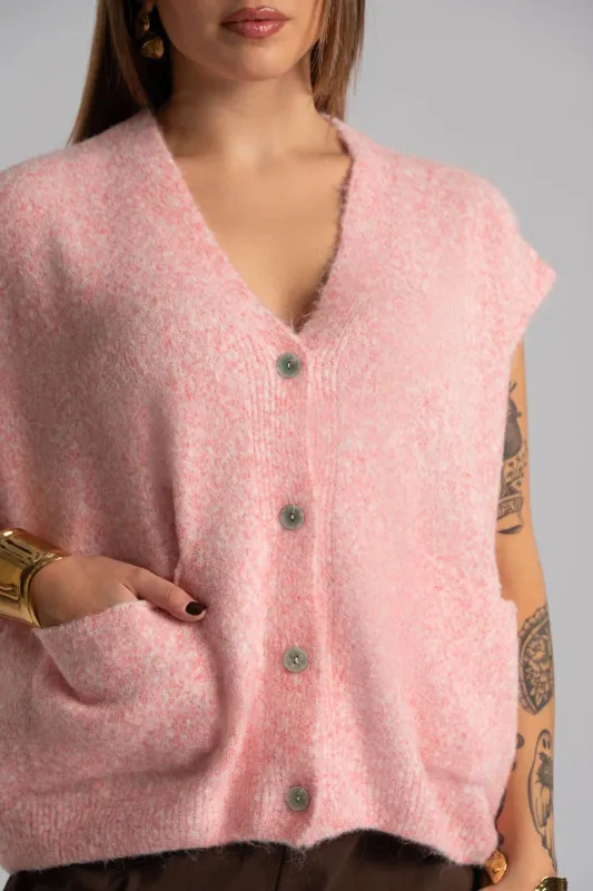 Cardigan Melange Short Sleeve 
