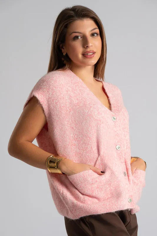 Cardigan Melange Short Sleeve 