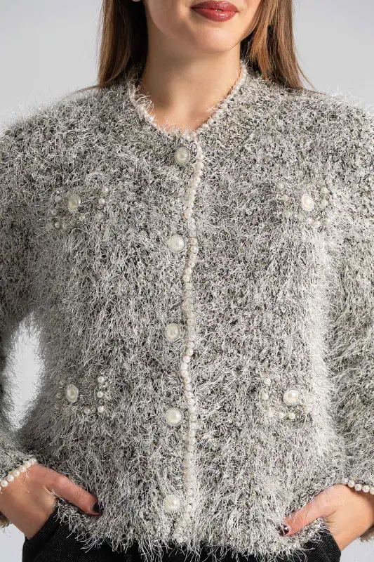 Metallic Pearl Cardigan 
