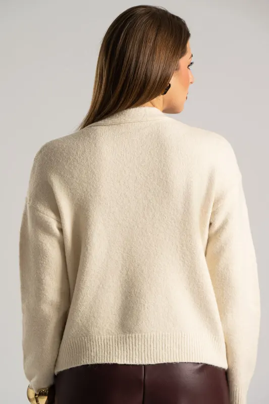 Cardigan Single-color Heart Buttons