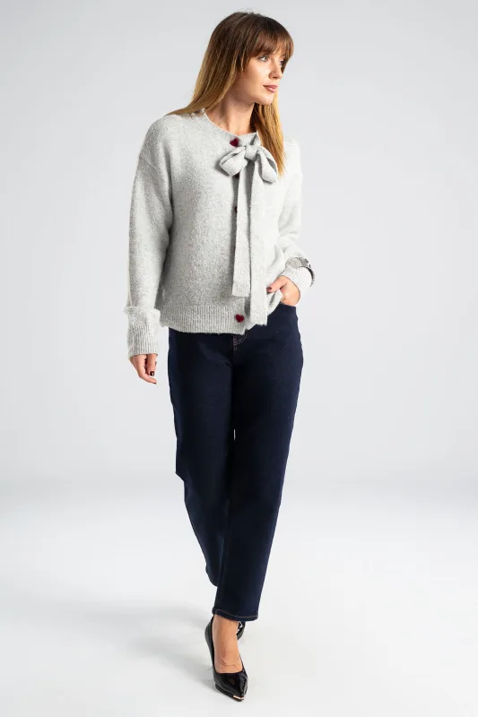 Cardigan Single-color Heart Buttons