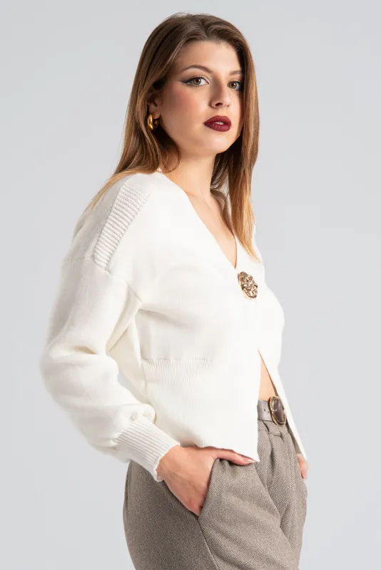 Cardigan Knitted Crop Pin 