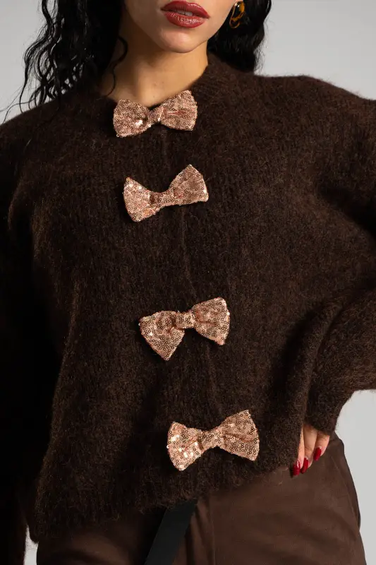 Knitted Cardigan Bow