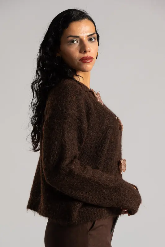 Knitted Cardigan Bow