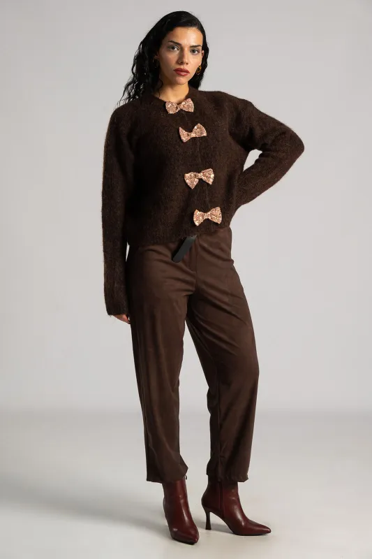 Knitted Cardigan Bow