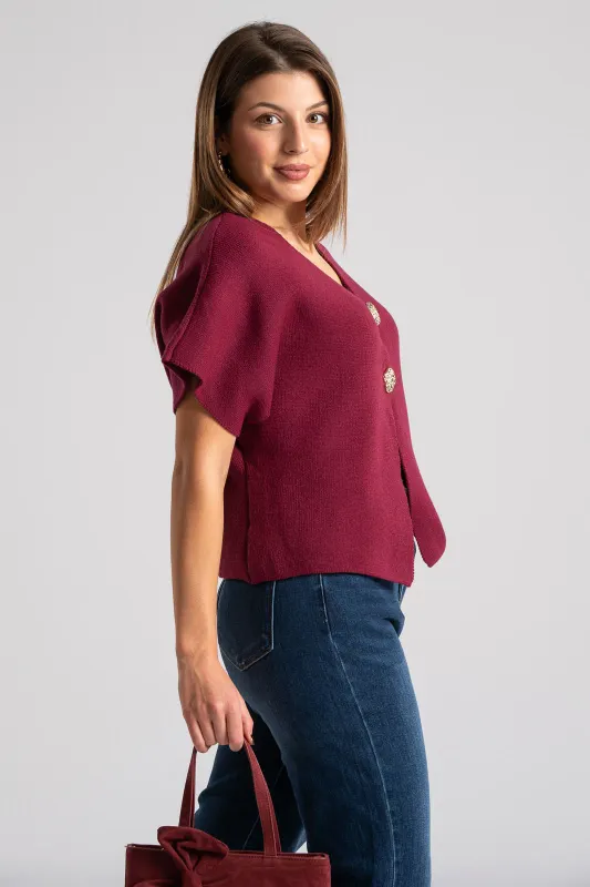 Knitted Cardigan Short Sleeves