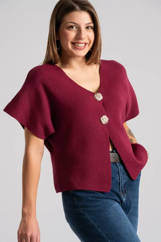 Knitted Cardigan Short Sleeves