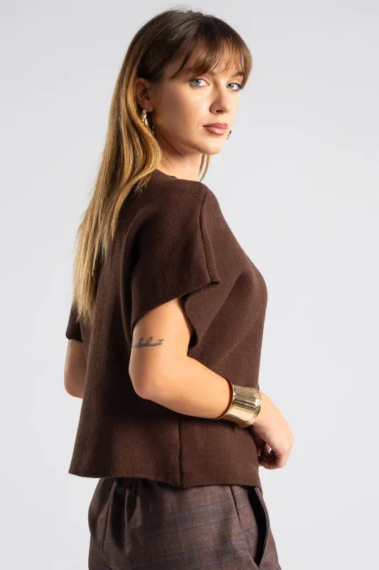 Knitted Cardigan Short Sleeves