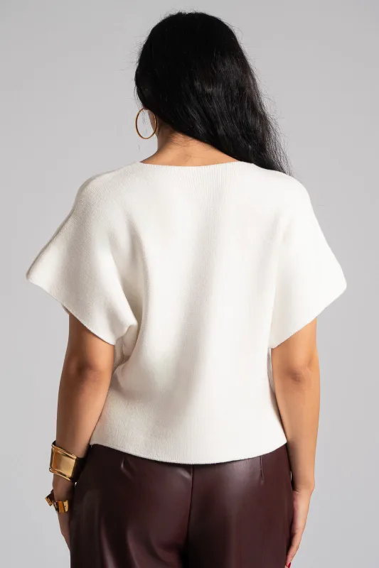 Knitted Cardigan Short Sleeves