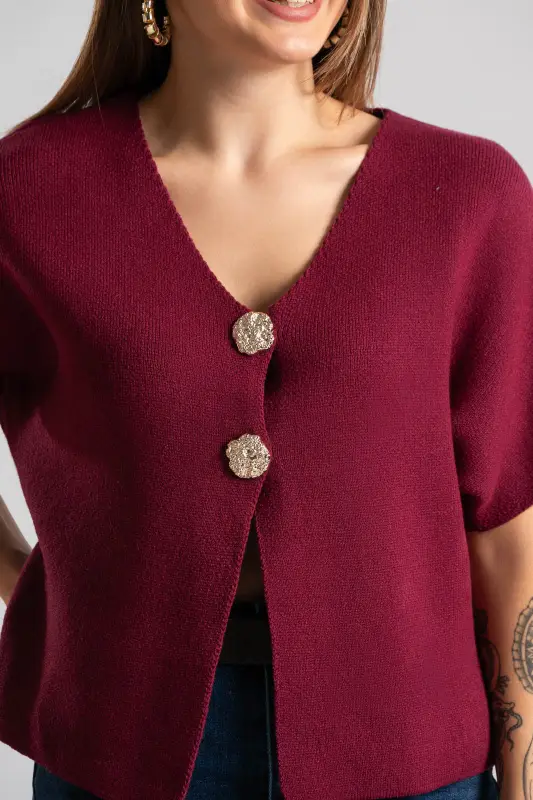 Knitted Cardigan Short Sleeves