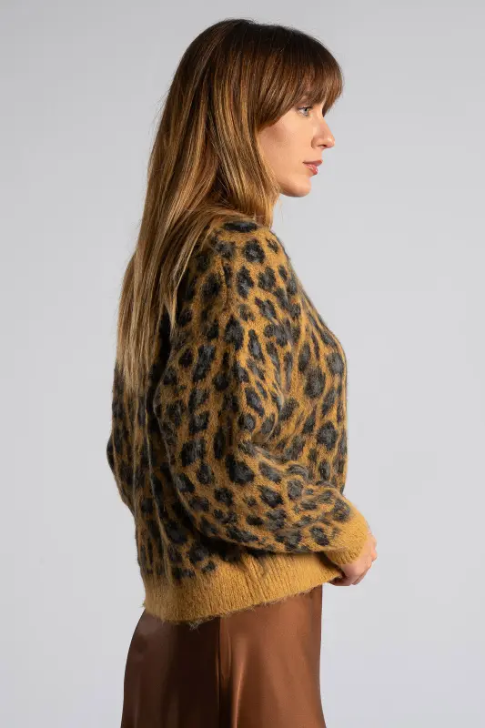 Cardigan Leopard Knitted 