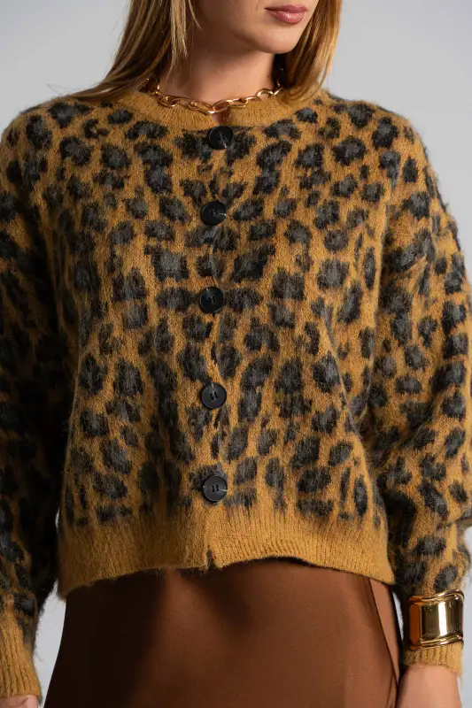 Cardigan Leopard Knitted 
