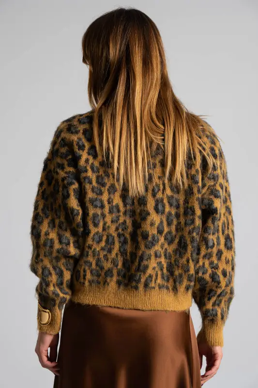 Cardigan Leopard Knitted 