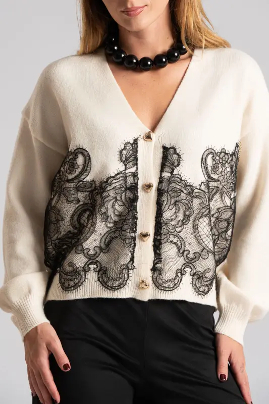 Cardigan Thread Detail Lace