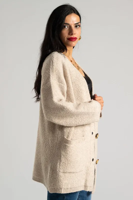 Ζακέτα Νημάτινη Rib Τελείωμα