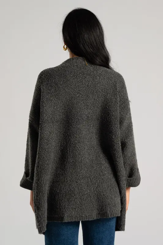 Ζακέτα Νημάτινη Rib Τελείωμα